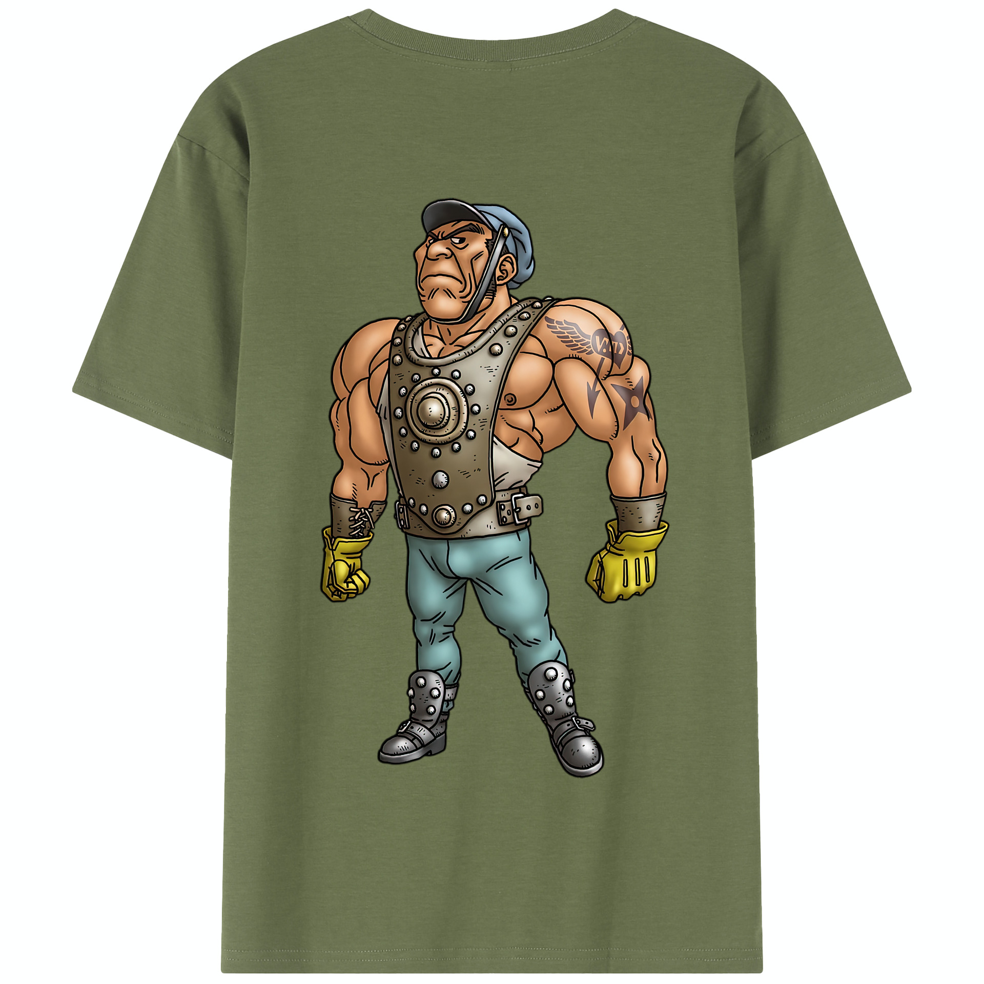 （画像用） ドラゴンクエスト Doragon Kuesuto Dragon Quest 綿100％半袖Tシャツ（背面プリント）